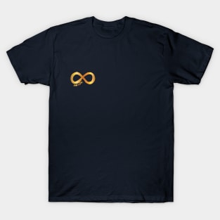 Autistic infinity symbol in gold T-Shirt